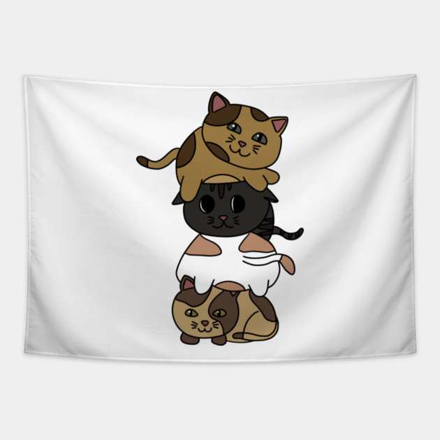 Cute Kitten Cats Stacked Tapestry by logiamerch