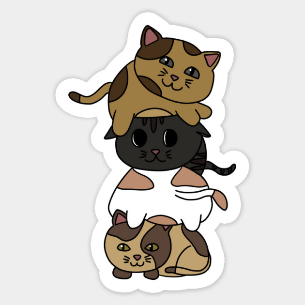 Cute Kitten Cats Stacked Sticker by logiamerch