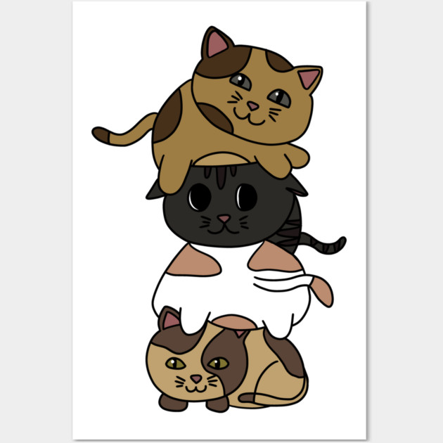 Cute Kitten Cats Stacked Wall Art by logiamerch