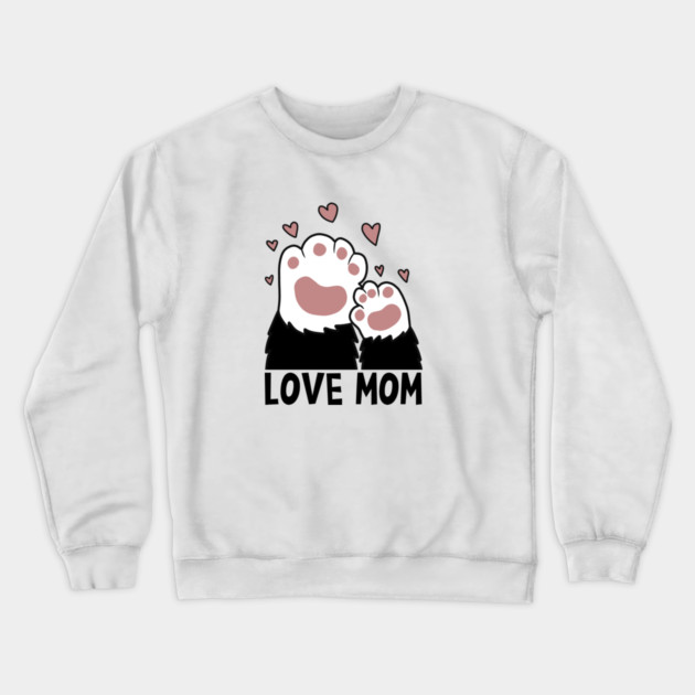 Love Mom Cat Paws Kitten Cat Lover Crewneck Sweatshirt by logiamerch