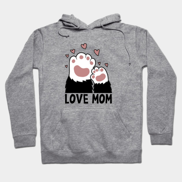 Love Mom Cat Paws Kitten Cat Lover Hoodie by logiamerch