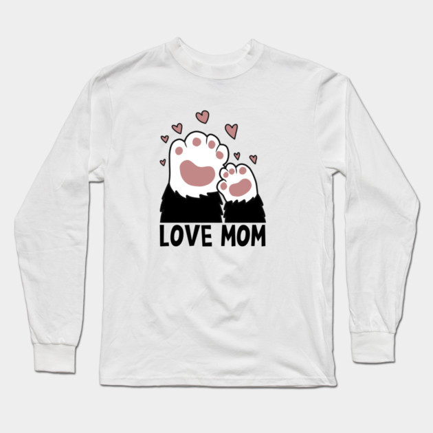 Love Mom Cat Paws Kitten Cat Lover Long Sleeve T-Shirt by logiamerch