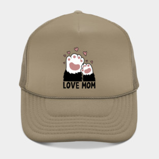 Love Mom Cat Paws Kitten Cat Lover Hat