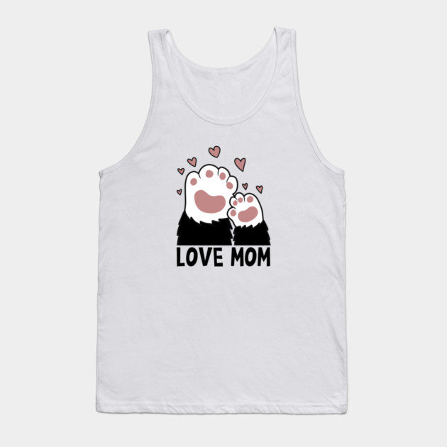 Love Mom Cat Paws Kitten Cat Lover Tank Top by logiamerch