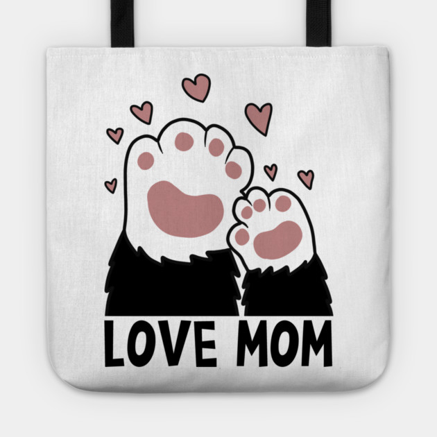 Love Mom Cat Paws Kitten Cat Lover Tote by logiamerch