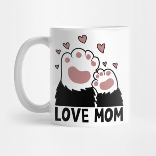 Love Mom Cat Paws Kitten Cat Lover Mug