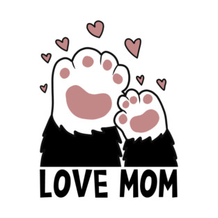 Love Mom Cat Paws Kitten Cat Lover T-Shirt