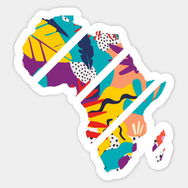 Africa Map Tropical Patterns, African Sticker by logiamerch