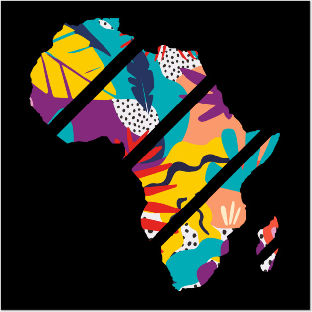 Africa Map Tropical Patterns, African Wall Art by logiamerch