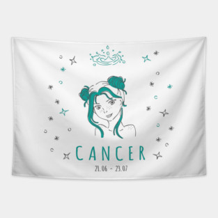 Cancer Zodiac Sign Tapestry