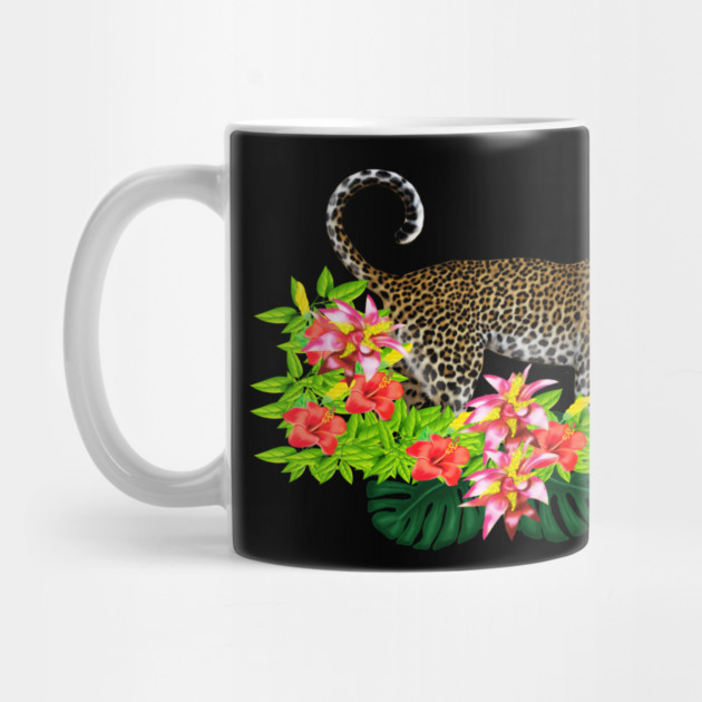 Tropical Jaguar Cat Floral theme by logiamerch
