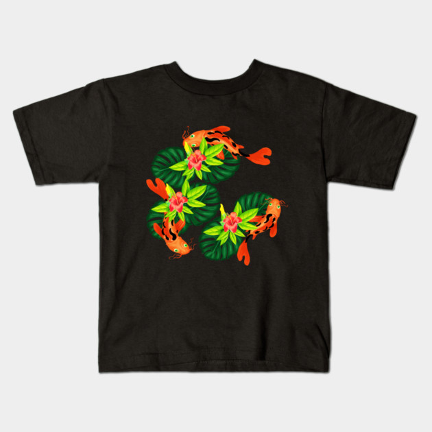 Koi fish Japanese Tropical Fish Kids T-Shirt by logiamerch