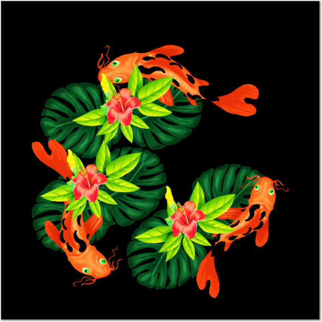 Koi fish Japanese Tropical Fish Wall Art by logiamerch