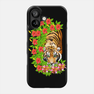 Tiger Tropical Cat Floral Palm Leaves Phone Case