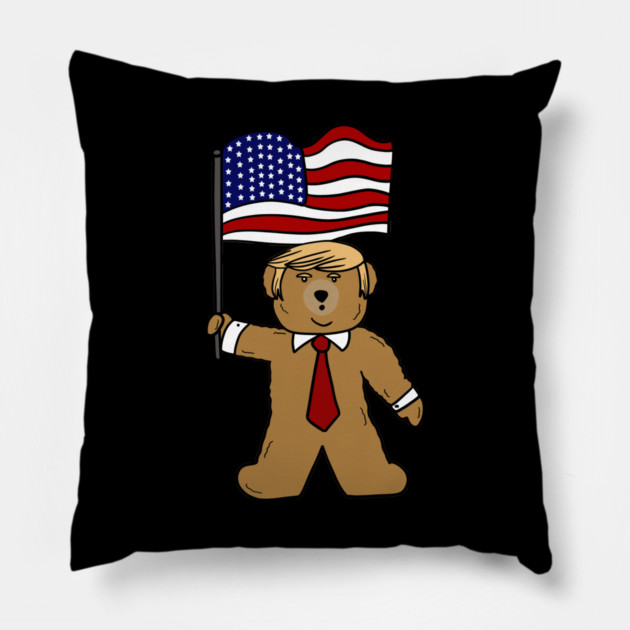 Funny Trump Bear Political Pillow by logiamerch