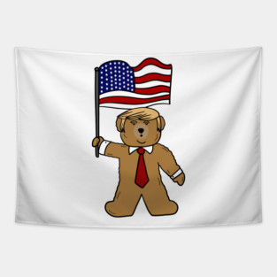 Funny Trump Bear Political Tapestry