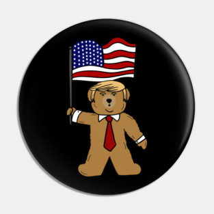 Funny Trump Bear Political Pin