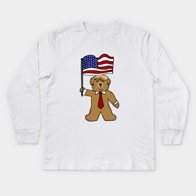 Funny Trump Bear Political Kids Long Sleeve T-Shirt by logiamerch
