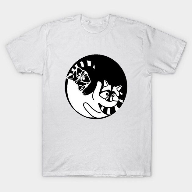 Racoon Yin Yang Symbol Animal Style, Love Raccoons T-Shirt by logiamerch