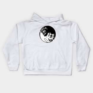 Racoon Yin Yang Symbol Animal Style, Love Raccoons Kids Hoodie