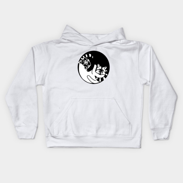 Racoon Yin Yang Symbol Animal Style, Love Raccoons Kids Hoodie by logiamerch