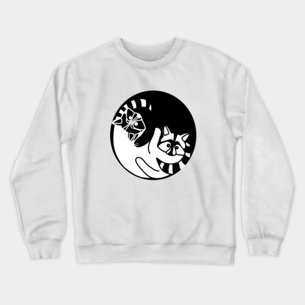Racoon Yin Yang Symbol Animal Style, Love Raccoons Crewneck Sweatshirt by logiamerch