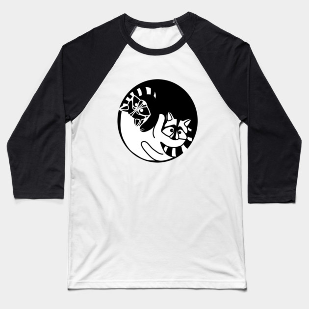 Racoon Yin Yang Symbol Animal Style, Love Raccoons Baseball T-Shirt by logiamerch