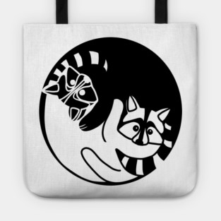 Racoon Yin Yang Symbol Animal Style, Love Raccoons Tote