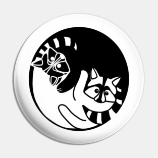 Racoon Yin Yang Symbol Animal Style, Love Raccoons Pin