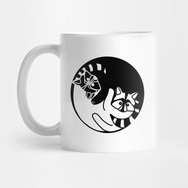 Racoon Yin Yang Symbol Animal Style, Love Raccoons by logiamerch