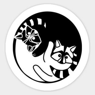 Racoon Yin Yang Symbol Animal Style, Love Raccoons Magnet