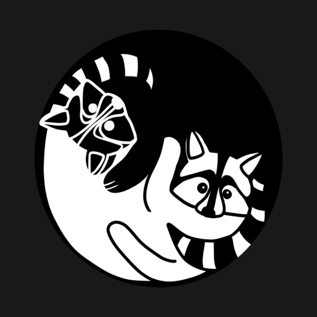 Racoon Yin Yang Symbol Animal Style, Love Raccoons by logiamerch