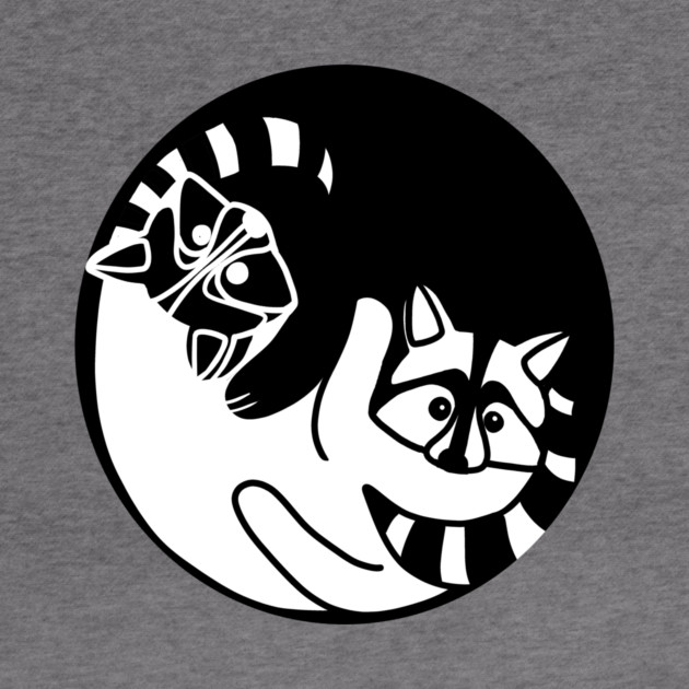 Racoon Yin Yang Symbol Animal Style, Love Raccoons by logiamerch