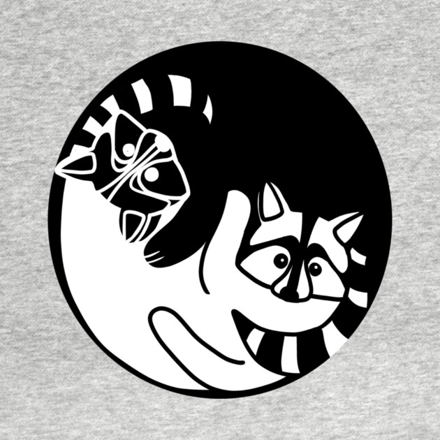 Racoon Yin Yang Symbol Animal Style, Love Raccoons by logiamerch