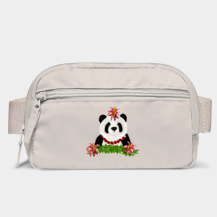Panda, Tropical Bear, Floral Bag
