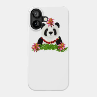 Panda, Tropical Bear, Floral Phone Case