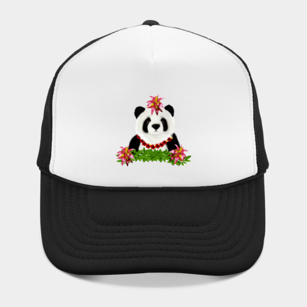 Panda, Tropical Bear, Floral by logiamerch