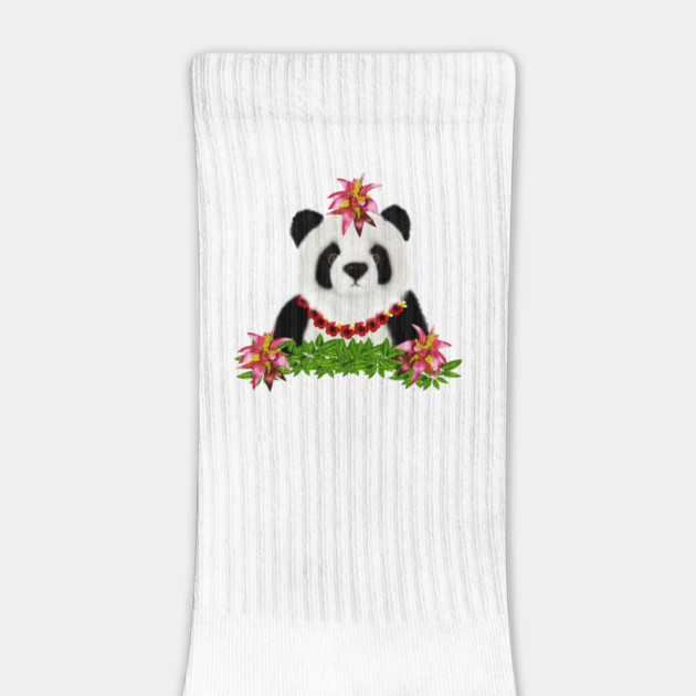Panda, Tropical Bear, Floral by logiamerch