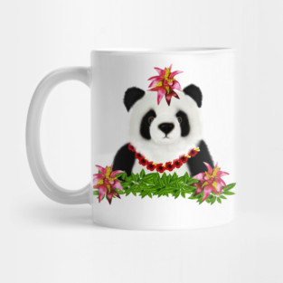 Panda, Tropical Bear, Floral Mug
