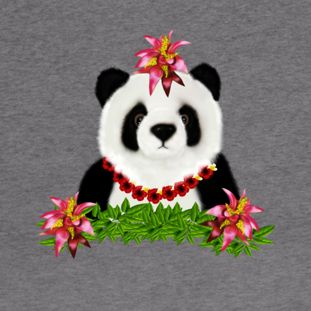 Panda, Tropical Bear, Floral by logiamerch