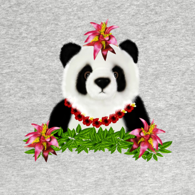 Panda, Tropical Bear, Floral by logiamerch