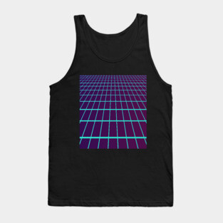 Vaporwave Grid Lines Tank Top