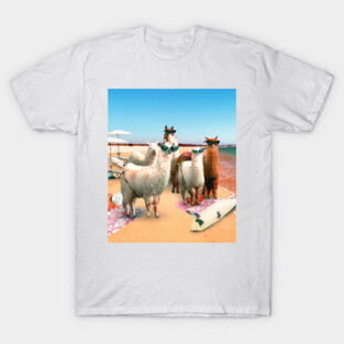 Funny Llama Beach T-Shirt