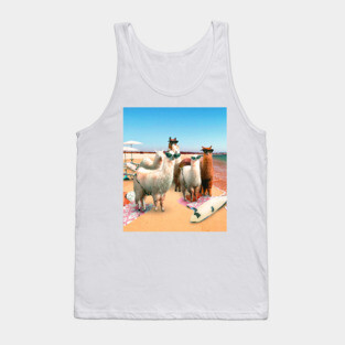 Funny Llama Beach Tank Top