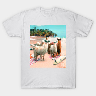 Funny Llama Beach T-Shirt