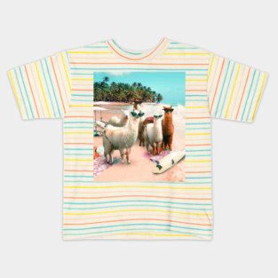 Funny Llama Beach Kids T-Shirt
