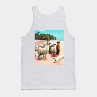 Funny Llama Beach Tank Top
