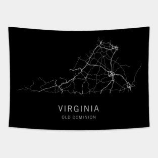 Virginia State Road Map Tapestry