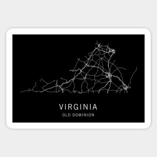 Virginia State Road Map Sticker