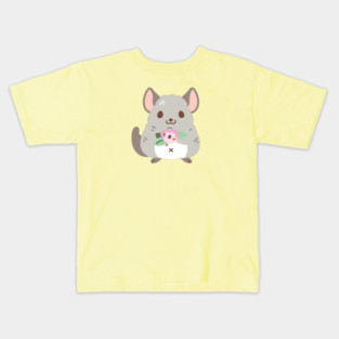 Chinchilla and Flowers Kids T-Shirt